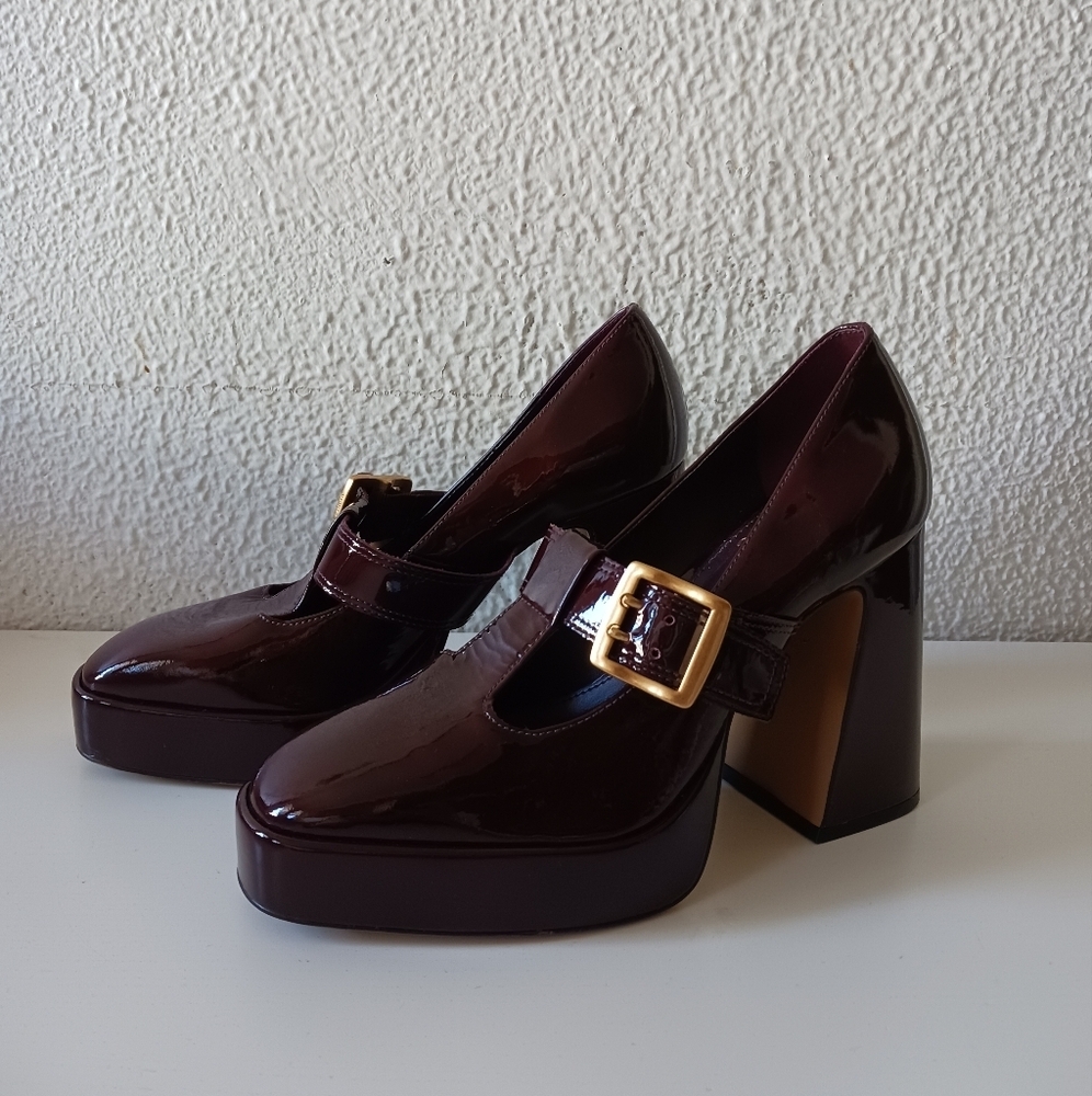 Vince Camuto Elegant Burgundy Marocean Platform Loafers Mary Jane size 7.5 - Picture 8 of 16